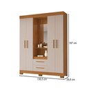 Ver imagem 4 de Guarda-roupa Casal Tijucas 4 Portas 2 Gavetas com Espelho Freijó Trend/off White - Pnr Móveis