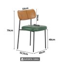 Ver imagem 4 de Kit 6 Cadeiras Sala Jantar Aço Assento Verde Musgo Whisky