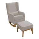 Ver imagem 1 de - Poltrona de Amamentação e Balanço Retro Áquila C/ Puff Bege