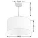 Ver imagem 2 de Lustre Pendente Cilíndrico Vivare Md-4204 Cúpula em Tecido 45x25cm - Bivolt - Linho Bege - Bivolt