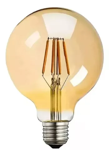 Kit 3 Lâmpada Filamento Led G95 4w E27 Âmbar Retrô Vintage 110v/220v Bivolt - 1