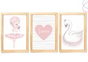 Ver imagem 4 de Kit 3 Quadros Decorativos - Bailarina Cisne Moldura Vidro:branca