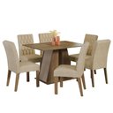 Ver imagem 2 de Conjunto Sala de Jantar Mesa Tampo de Madeira 6 Cadeiras Rustic/crema/imperial Fabiana Madesa