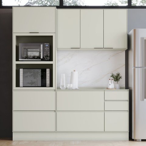 Cozinha Compacta 3 Peças 100% MDF com Torre Quente 2 Fornos Fineze