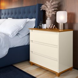 Mesinha para Cabeceira Grande 2 Unidades Off White E.j Móveis - 2