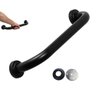 Alça de Apoio Barra 40cm Preto Fosco Inox Acessibilidade Cadeirante Deficiente Idoso Banheiro Box - 7