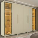 Ver imagem 1 de Guarda Roupa Casal Cumaru 6 Portas 2 Portas Reflecta com LED e Pés Yescasa