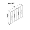 Ver imagem 3 de Guarda Roupa Casal Cumaru 6 Portas 2 Portas Reflecta com LED e Pés Yescasa