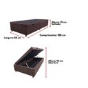 Ver imagem 3 de Base Box Baú Solteiro 88x188cm com Pistão a Gás Estrutura Reforçada Smart Yescasa Marrom
