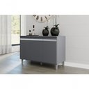 Ver imagem 4 de Balcão Gabinete Manu 120 Cm S-tampo e Armário Aéreo Andreia 120cm Cinza