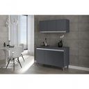 Ver imagem 2 de Balcão Gabinete Manu 120 Cm S-tampo e Armário Aéreo Andreia 120cm Cinza