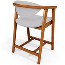 Ver imagem 7 de Kit 02 Banquetas Baixa para Cozinha Sala Jantar Bancada Cecília L02 Linho Cinza - Lyam Decor