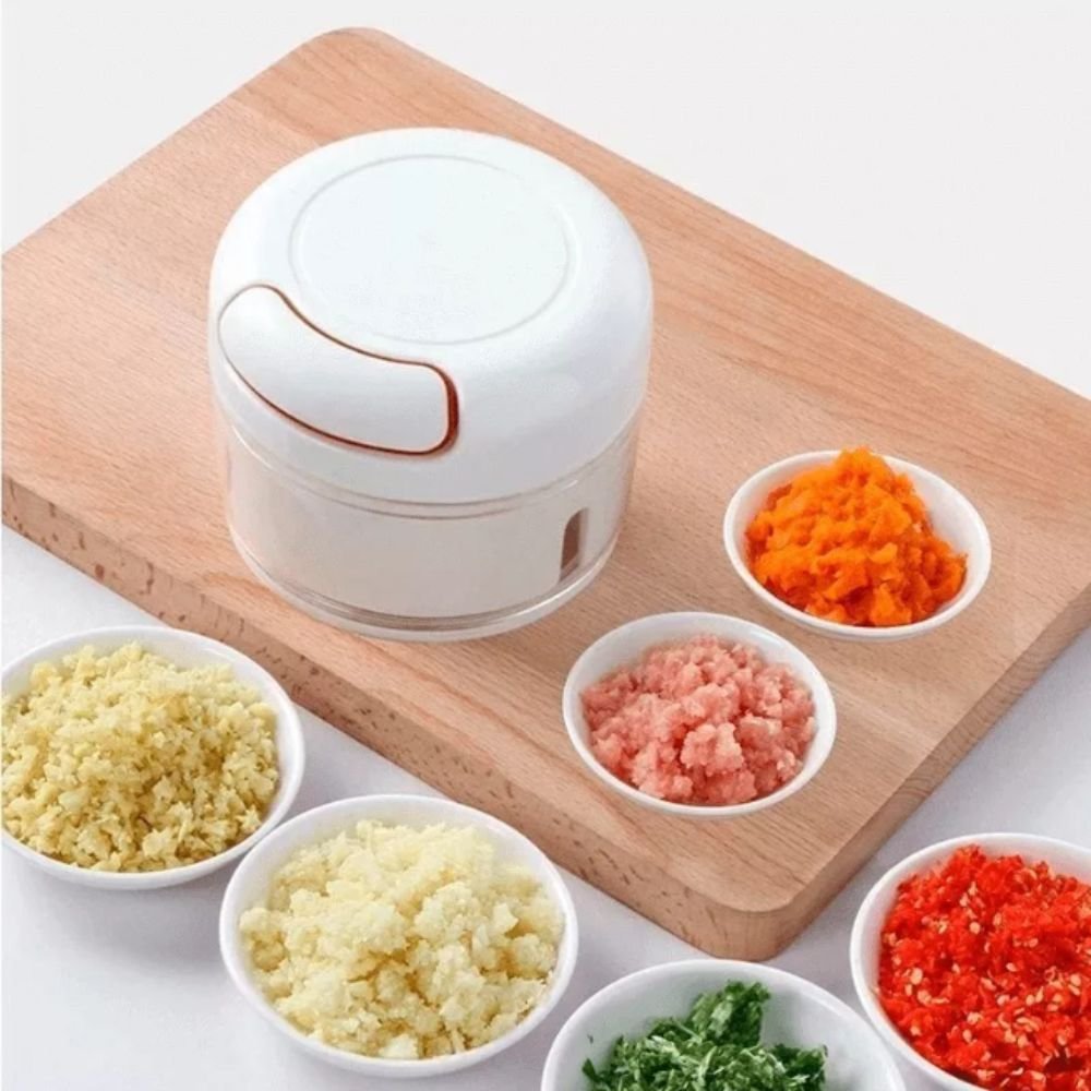 Mini Multiprocessador Triturador Manual 2 Lâminas Inox Alho - 6