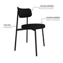 Ver imagem 4 de Conjunto 2 Cadeiras de Jantar Kytta com Estr.Preta