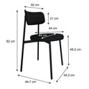Ver imagem 3 de Conjunto 2 Cadeiras de Jantar Kytta com Estr.Preta