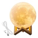 Ver imagem 2 de Luminária Lua Cheia 3d Abajur Usb Touch 15cm Cores Suporte