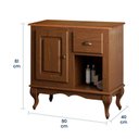 Ver imagem 4 de Gabinete para Banheiro Madeira Maciça 1 Porta 1 Gaveta com Pés Luiz Xv Dália 3064