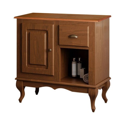 Gabinete para Banheiro Madeira Maciça 1 Porta 1 Gaveta com Pés Luiz Xv Dália 3064