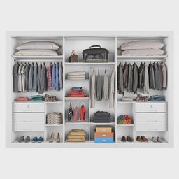 Guarda Roupa Casal 3 Portas 6 Gavetas Flex Vitoria 100% Mdf Móveis Europa com Espelho Branco - 2