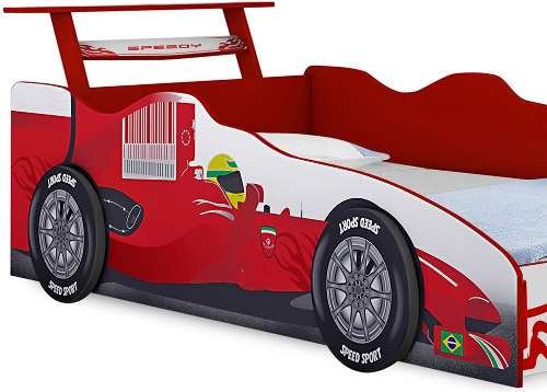 Cama Infantil Carro Corrida Formula 1 Vermelho - 4
