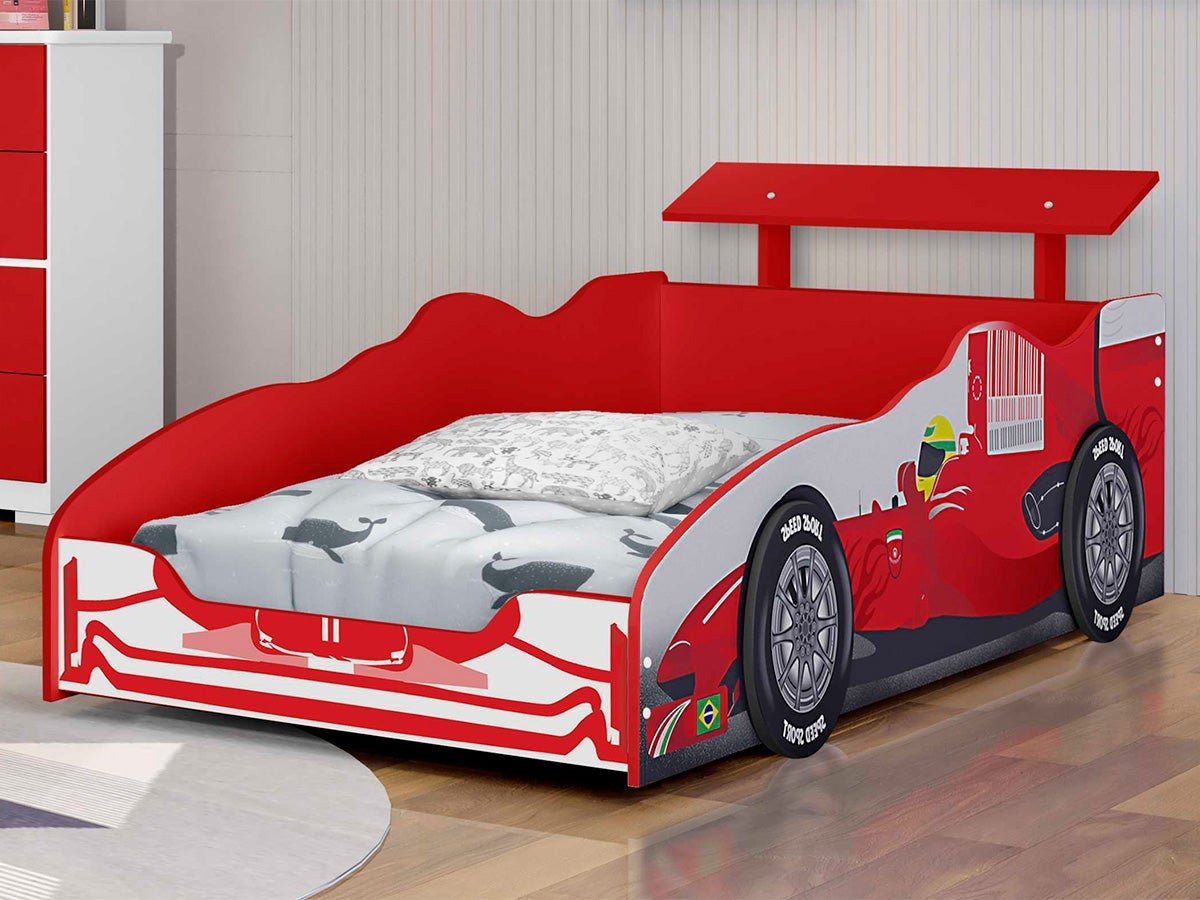 Cama Infantil Carro Corrida Formula 1 Vermelho - 2