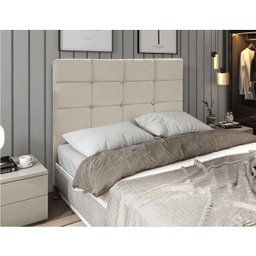 Cabeceira de Cama Box Viúva 130cm Estofada Lari Bege - 2