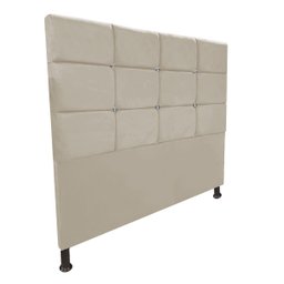 Cabeceira de Cama Box Viúva 130cm Estofada Lari Bege - 1