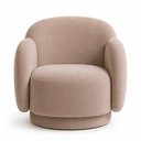Ver imagem 2 de Poltrona Decorativa Oliva Base Giratória Veludo Amêndoa Confortável Sallar Home