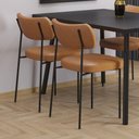 Ver imagem 2 de Kit 02 Cadeiras Sala de Jantar Lila Estofada com Encosto Couríssimo Whisky - Desk Design