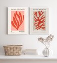 Ver imagem 1 de Kit 2 Quadros Decorativos Corais de Matisse 45x34cm - com Vidro:madeira Preta