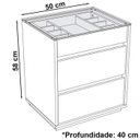 Ver imagem 4 de Kit 2 Mesas de Cabeceira 3 Gavetas 010023 Cinza Perola Dcasa