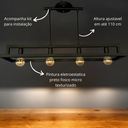 Ver imagem 2 de Lustre Pendente Estilo Industrial Preto Fosco Terra Salutte