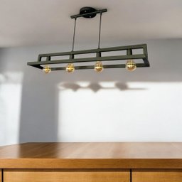 Lustre Pendente Estilo Industrial Preto Fosco Terra Salutte - 3