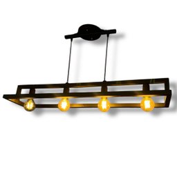 Lustre Pendente Estilo Industrial Preto Fosco Terra Salutte - 4