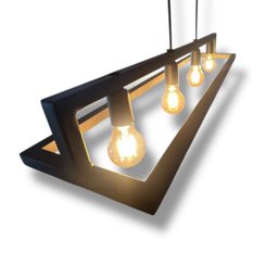 Lustre Pendente Estilo Industrial Preto Fosco Terra Salutte - 5