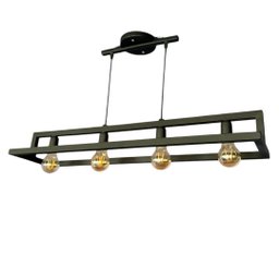 Lustre Pendente Estilo Industrial Preto Fosco Terra Salutte - 1
