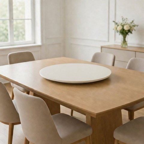 Prato Giratório de Vidro 60cm Grande Mesa de Jantar Centro de Mesa