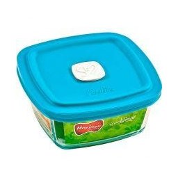 Jogo 9 Potes Marinex Vidro Facilita Com Tampa Plástica Azul - 3