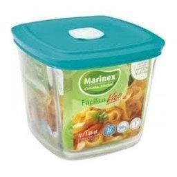 Jogo 9 Potes Marinex Vidro Facilita Com Tampa Plástica Azul - 2