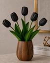 Ver imagem 5 de Kit 5 Tulipas Preto Artificiais Flores Decorativas Realistas para Decoração