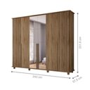 Ver imagem 2 de Guarda Roupa Casal Davi 6 Portas de Bater 3 Gavetas com Espelho Cinamomo RV Móveis