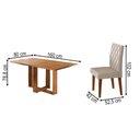 Ver imagem 3 de Mesa de Jantar 6 Lugares Afrodite Mel/veludo Pastel - Viero Móveis