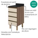 Ver imagem 4 de Balcão com Tampo 4 Gavetas MDF 40 cm Kali 1641022 Carvalho Toq Bianco Nicioli