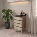 Ver imagem 7 de Balcão com Tampo 4 Gavetas MDF 40 cm Kali 1641022 Carvalho Toq Bianco Nicioli