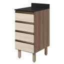 Ver imagem 1 de Balcão com Tampo 4 Gavetas MDF 40 cm Kali 1641022 Carvalho Toq Bianco Nicioli