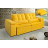 Sofá 4 Lugares Retrátil e Reclinável 2,50M Geovana Suede Amarelo Sofá Mix - 1