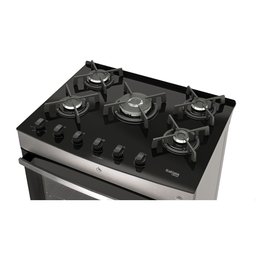 Fogão Vitrum Itatiaia 5Q Inox Tripla Chama Mesa Vidro Bivolt - 3