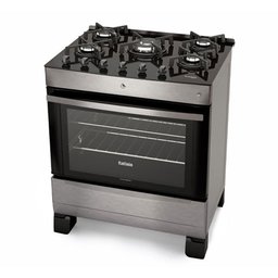 Fogão Vitrum Itatiaia 5Q Inox Tripla Chama Mesa Vidro Bivolt - 1