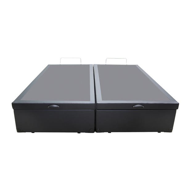 Base Box Baú King Bipartido Co. Sintético Preta (32x198x203) - 3