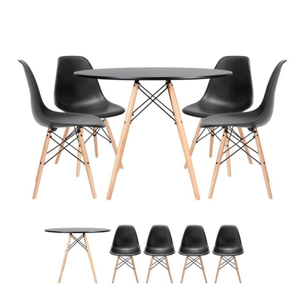 Conjunto de Mesa 100 cm com 4 cadeiras Eames
